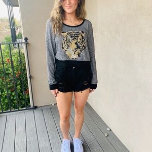 Tiger cropped sweater | S